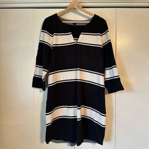 J Crew 3/4 Sleeve V-Neck Cotton Dress